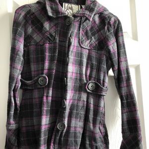 Plaid button up jacket